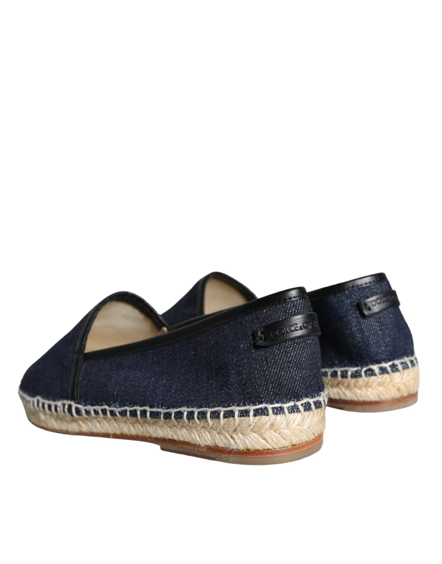 Dolce & Gabbana Blaue Espadrilles aus Denim-Baumwollleder