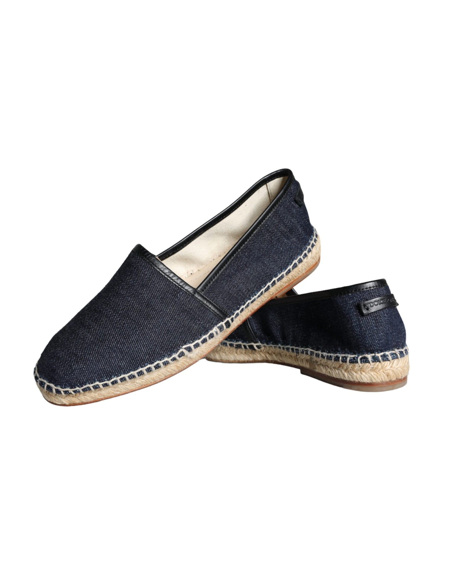 Dolce & Gabbana Blaue Espadrilles aus Denim-Baumwollleder