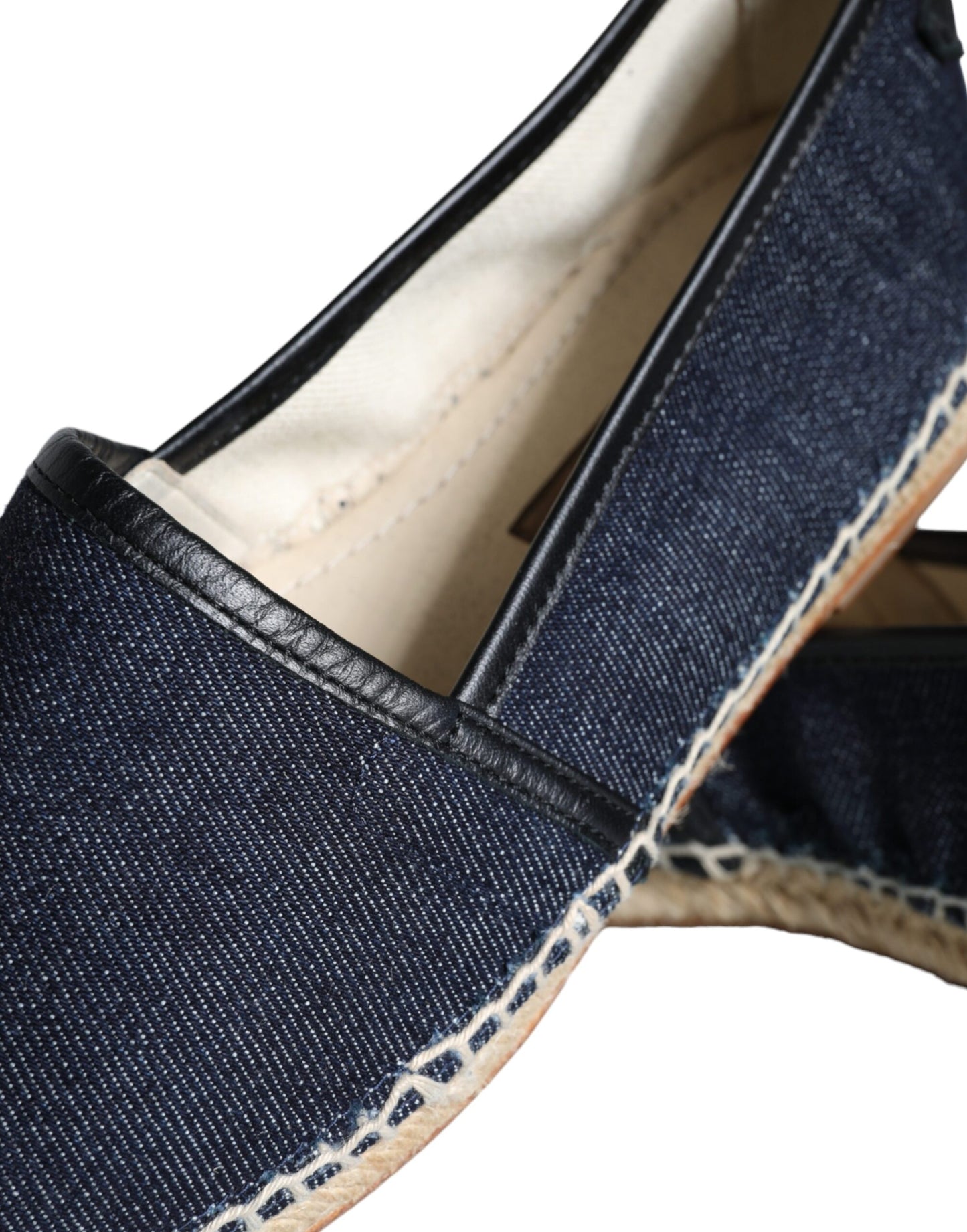 Dolce & Gabbana Blaue Espadrilles aus Denim-Baumwollleder