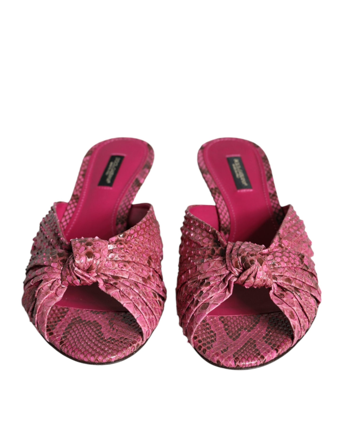 Dolce & Gabbana – Pantoletten mit Kitten Heels aus rosa Pythonleder