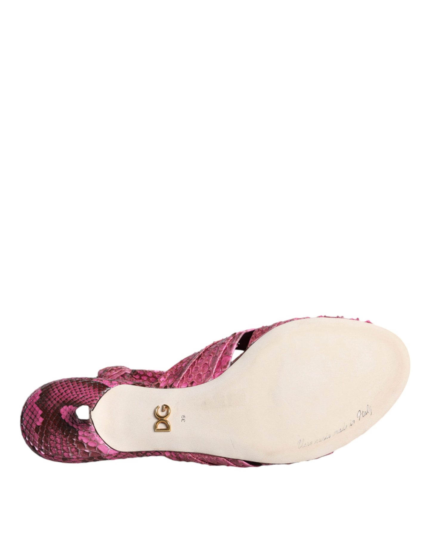 Dolce & Gabbana – Pantoletten mit Kitten Heels aus rosa Pythonleder
