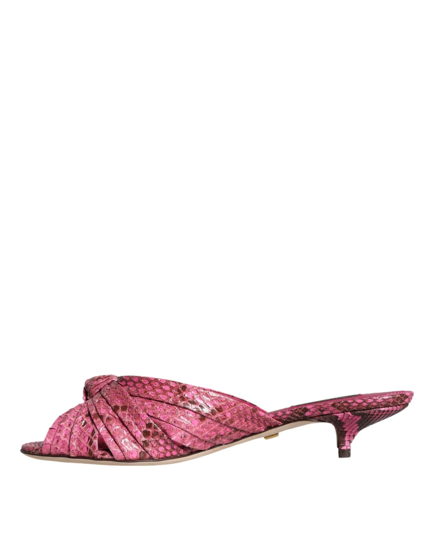 Dolce & Gabbana – Pantoletten mit Kitten Heels aus rosa Pythonleder
