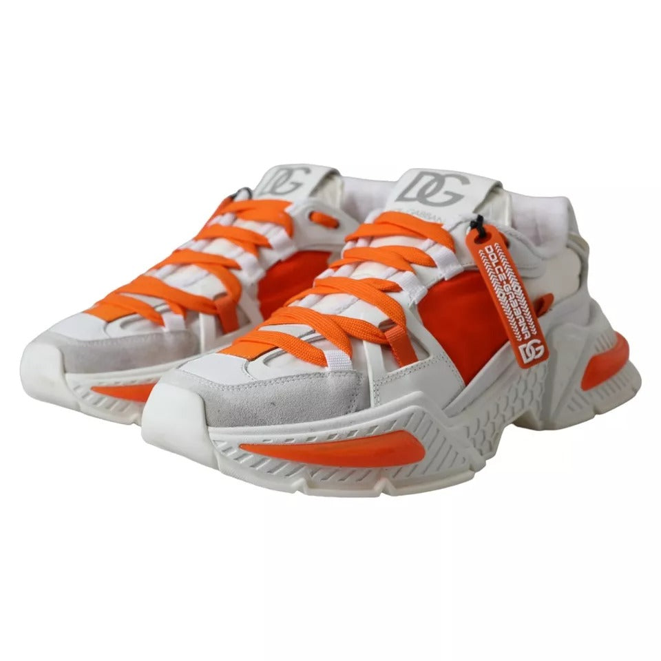 Dolce & Gabbana Airmaster Low Top Sneakers in Weiß und Orange