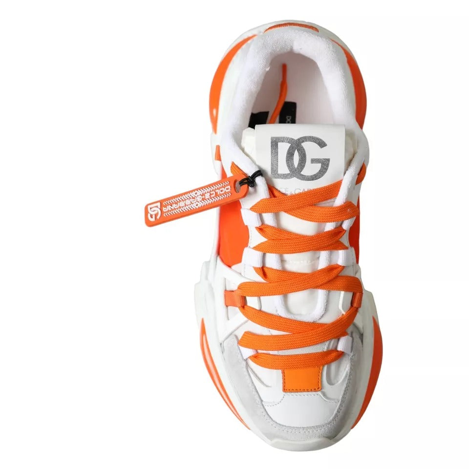 Dolce & Gabbana Airmaster Low Top Sneakers in Weiß und Orange