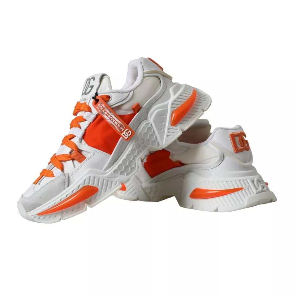 Dolce & Gabbana Airmaster Low Top Sneakers in Weiß und Orange