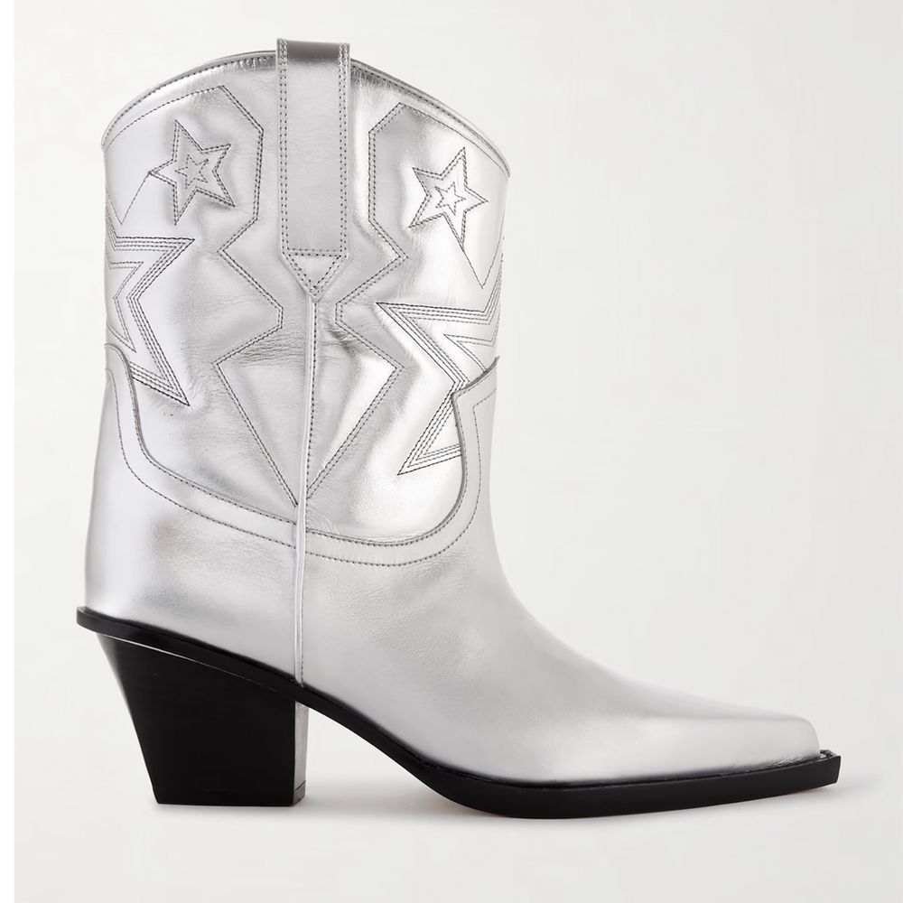Paris Texas Gray Leather Women Ankle Boot
