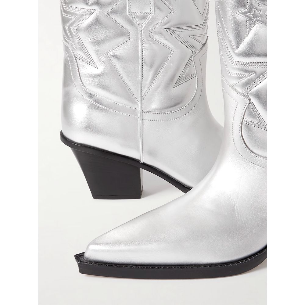 Paris Texas Gray Leather Women Ankle Boot