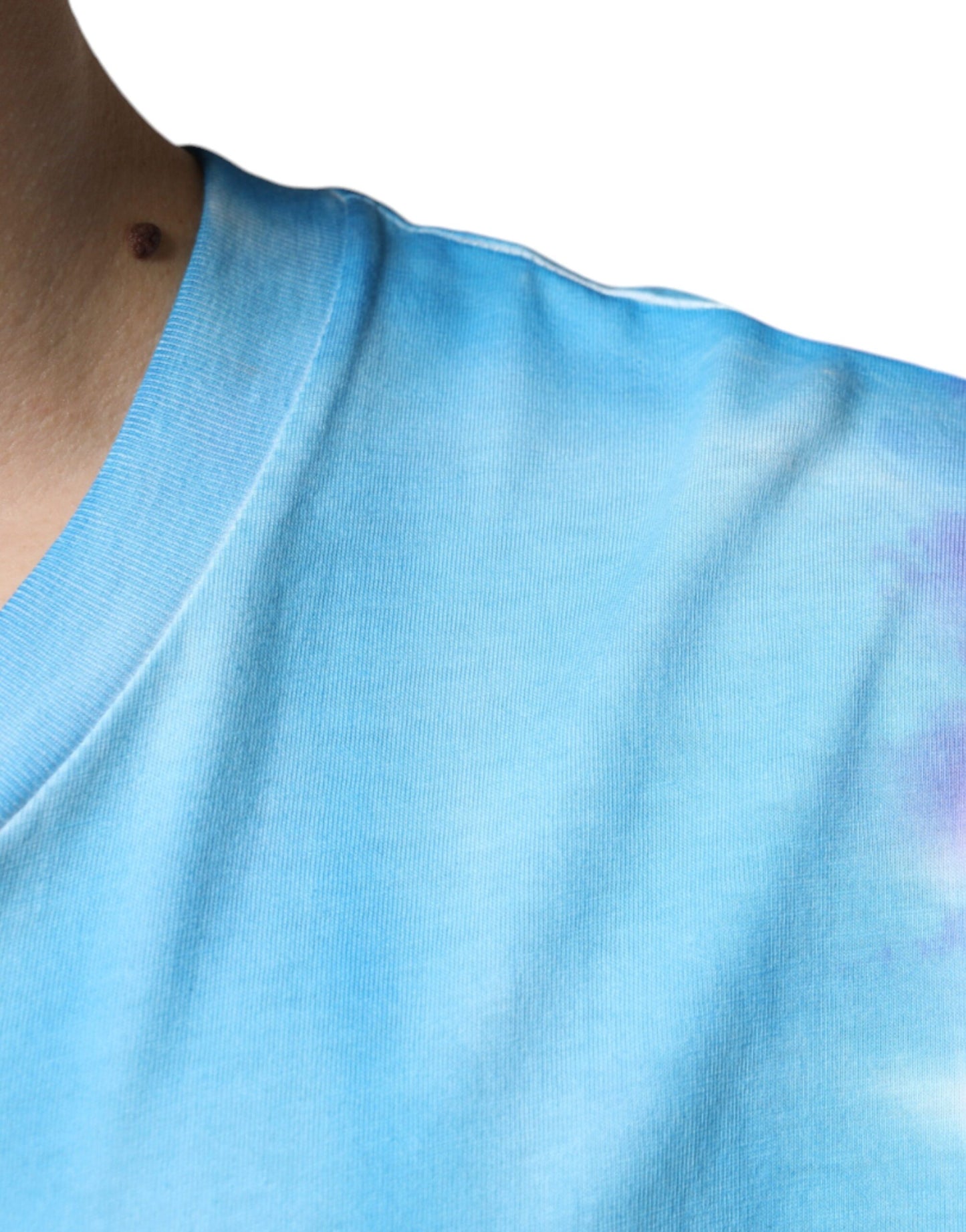 T-shirt senza maniche in cotone tie-dye multicolore Dolce & Gabbana