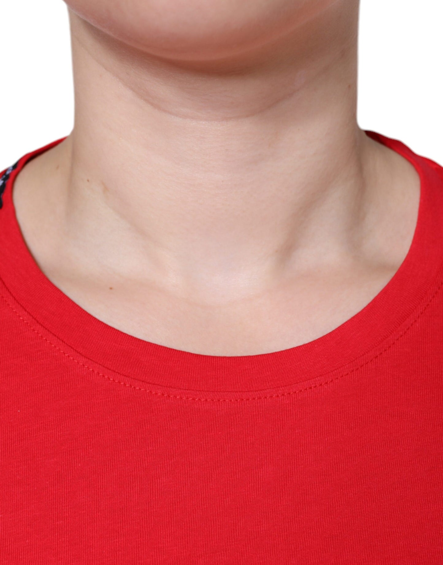 T-shirt a maniche corte con scollo rotondo in cotone rosso Dolce & Gabbana