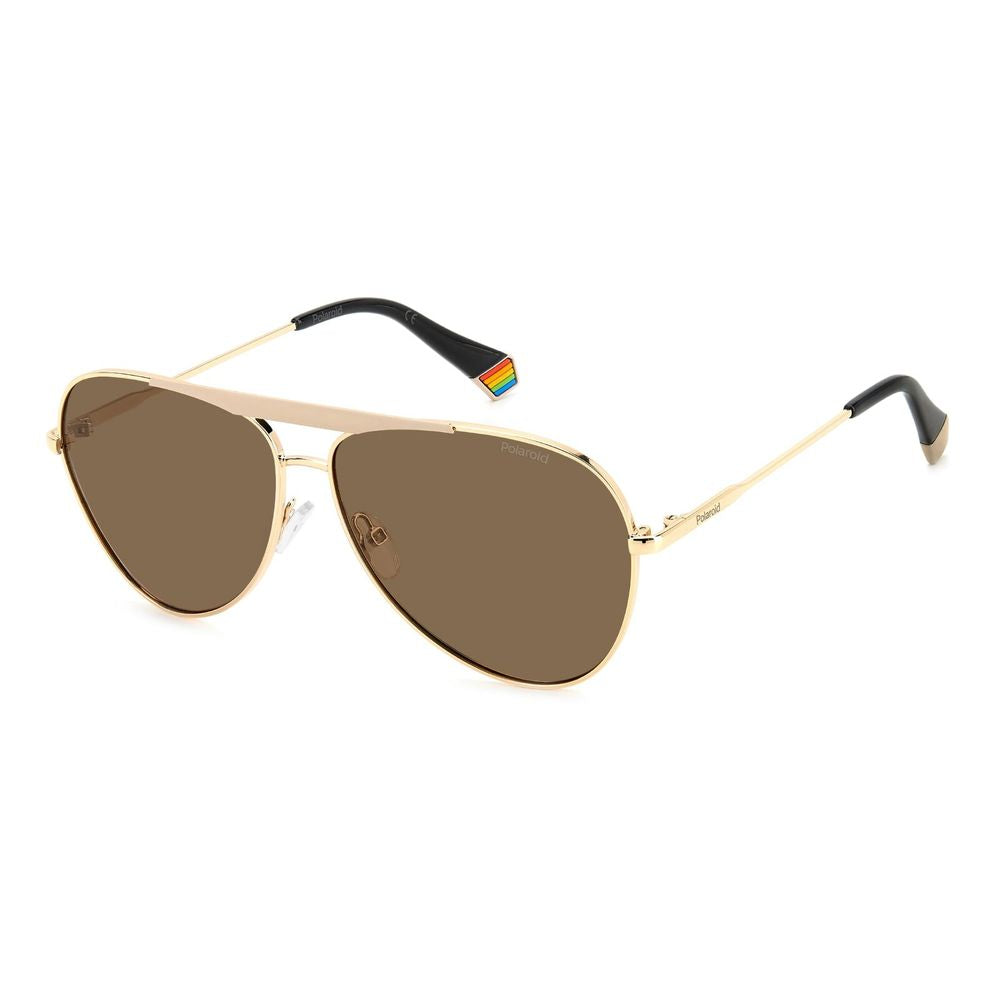 Polaroid – Sonnenbrille aus Edelstahl in Gold