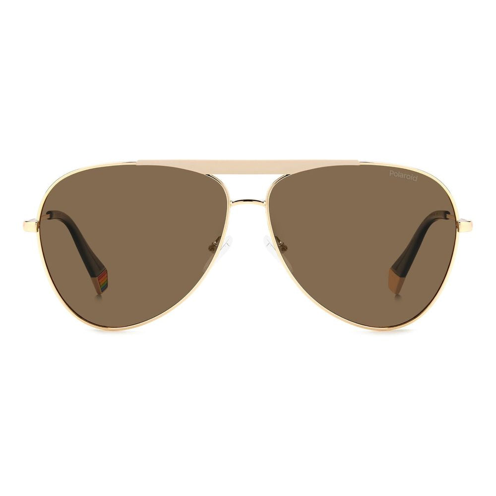 Polaroid – Sonnenbrille aus Edelstahl in Gold