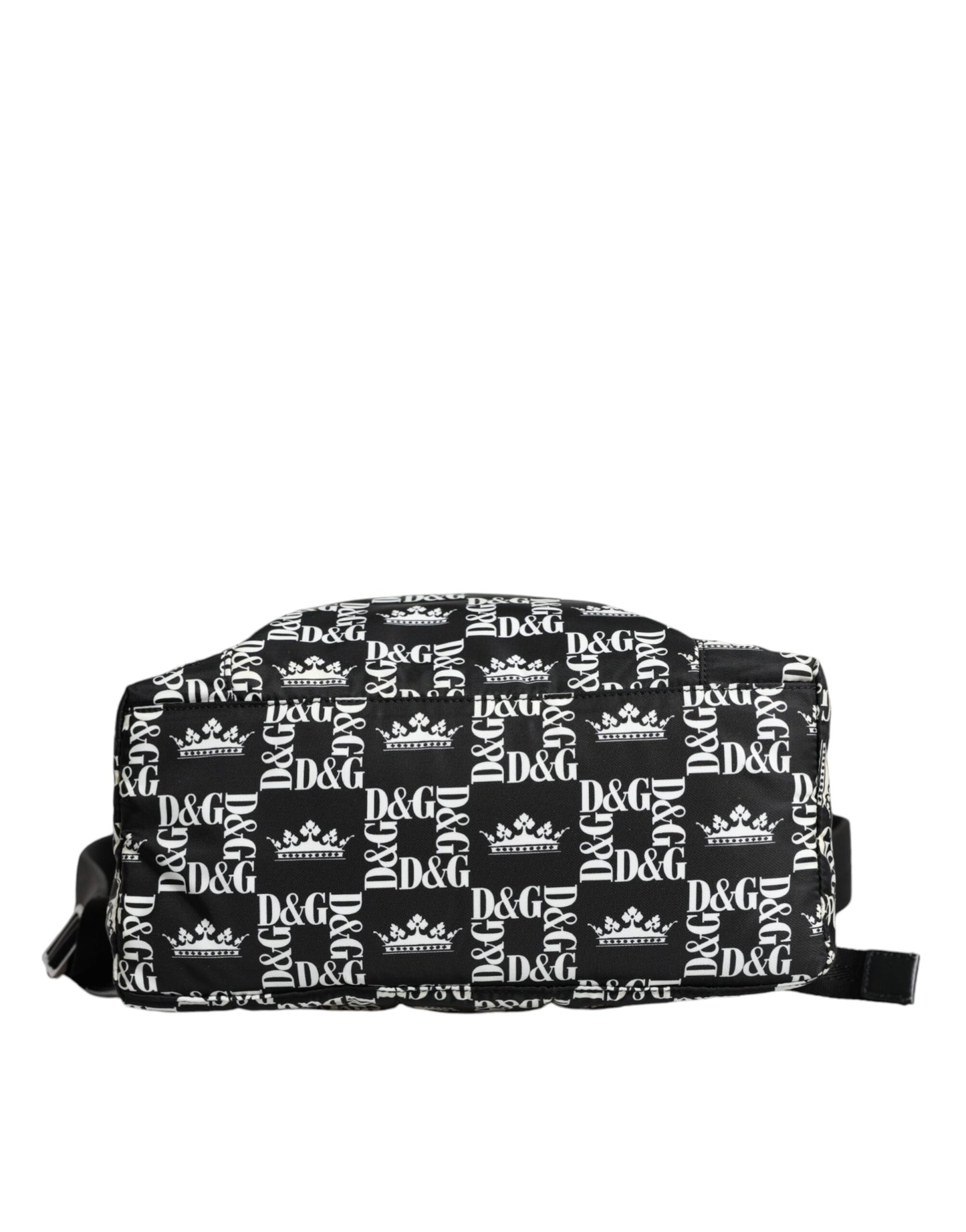 Zaino Dolce & Gabbana in nylon con logo DG Crown nero e bianco