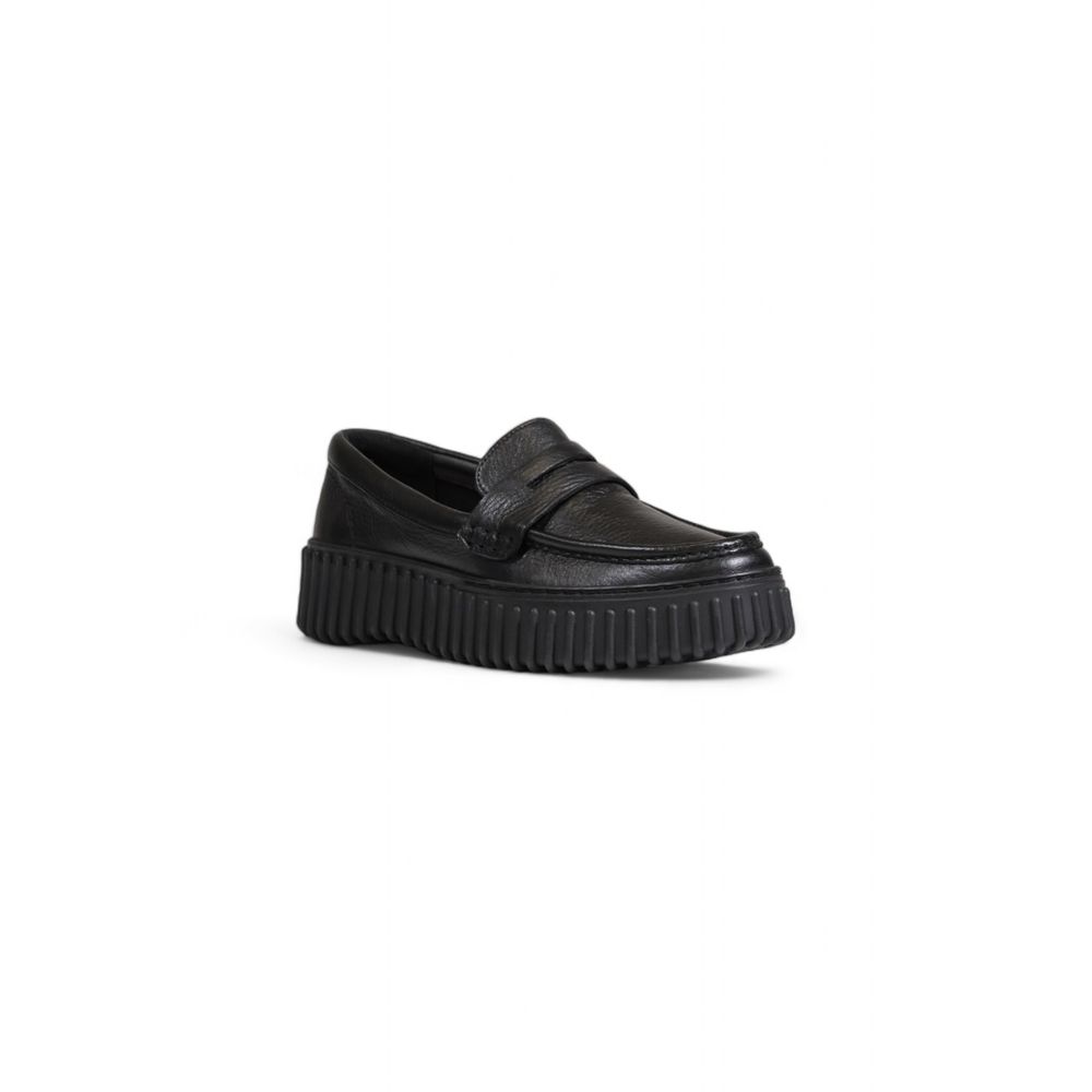 Clarks – Flache Schuhe aus schwarzem Leder