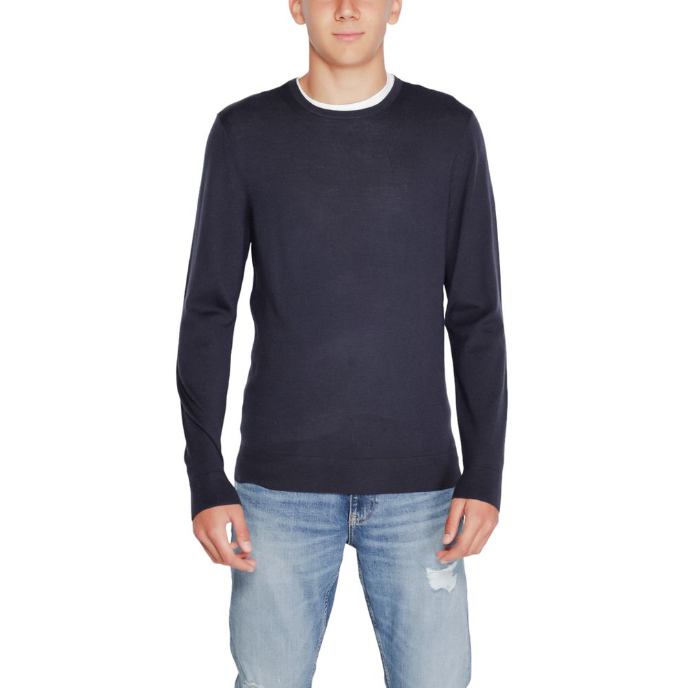 Calvin Klein – T-Shirt aus recycelter Wolle, Blau