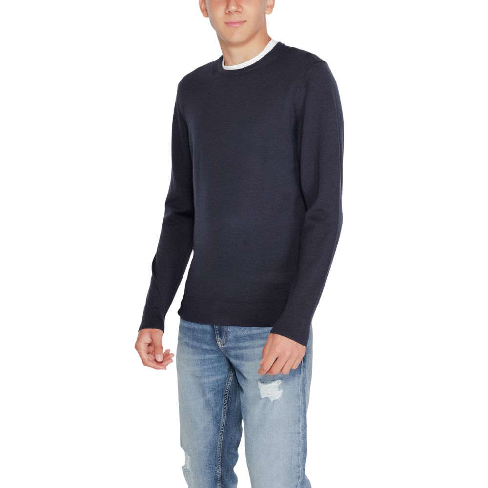 Calvin Klein – T-Shirt aus recycelter Wolle, Blau