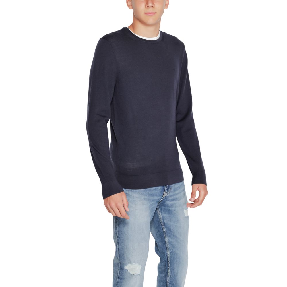 Calvin Klein – T-Shirt aus recycelter Wolle, Blau