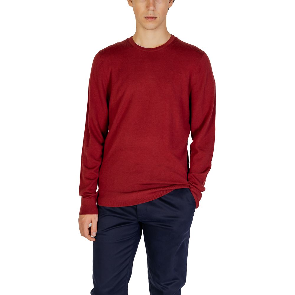 Calvin Klein – T-Shirt aus recycelter Wolle in Bordeaux