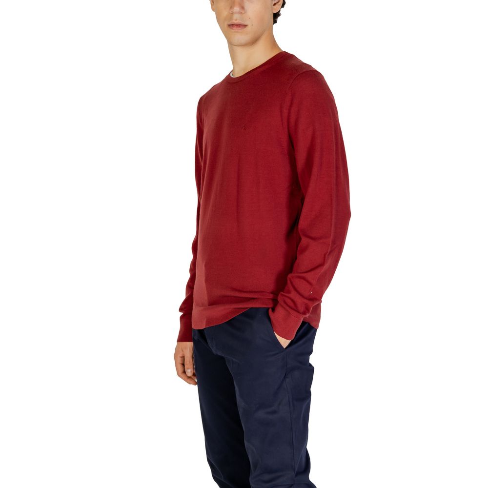 Calvin Klein – T-Shirt aus recycelter Wolle in Bordeaux