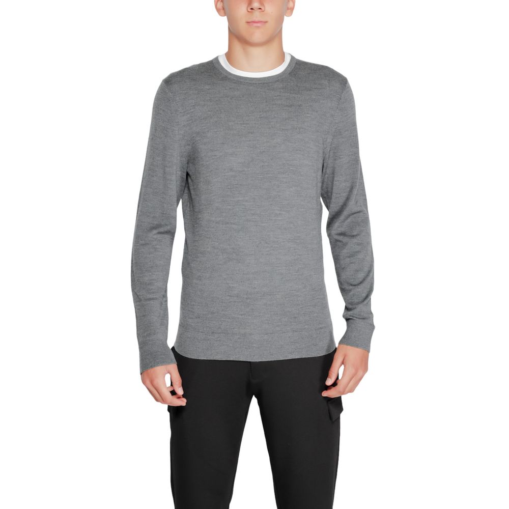 Calvin Klein – Graues T-Shirt aus recycelter Wolle