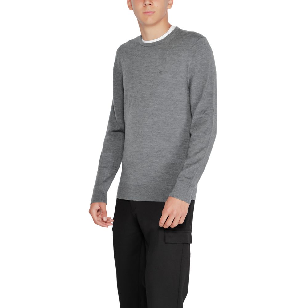 Calvin Klein – Graues T-Shirt aus recycelter Wolle