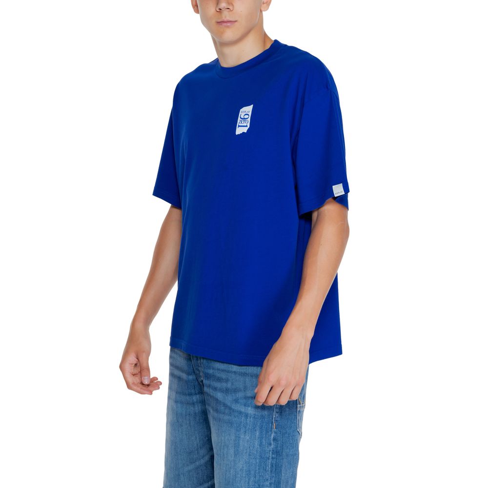Replay – Blaues Baumwoll-T-Shirt