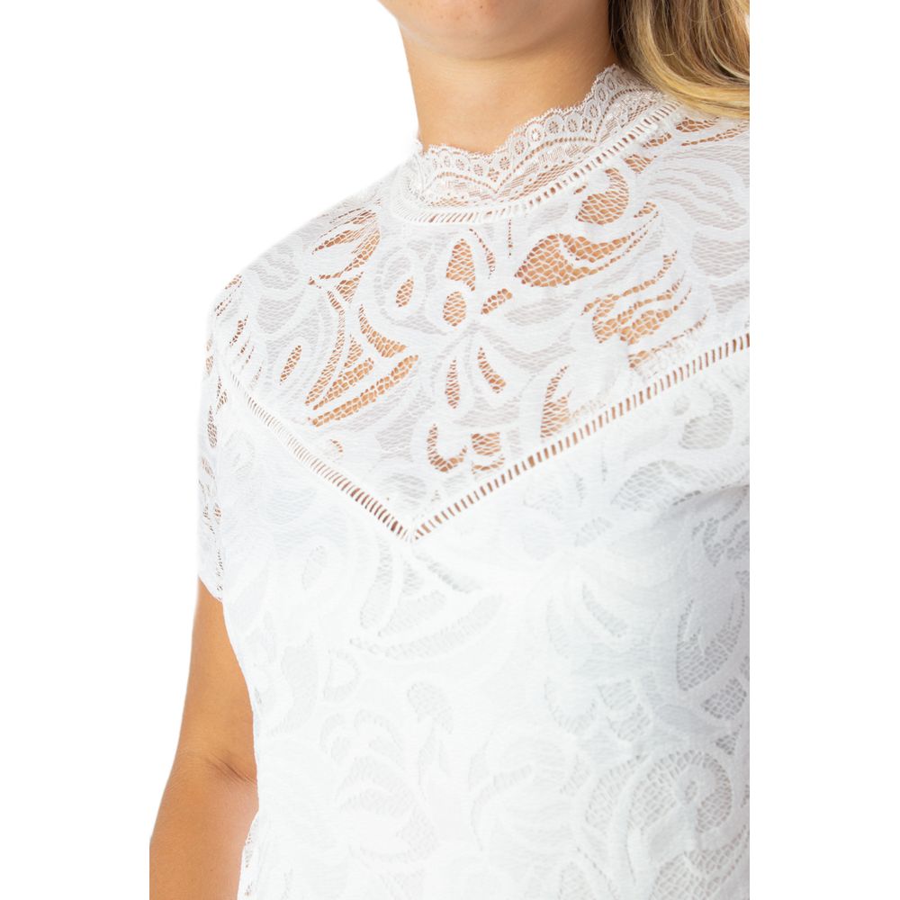 Vila Clothes Creme Polyamid Tops & T-Shirts