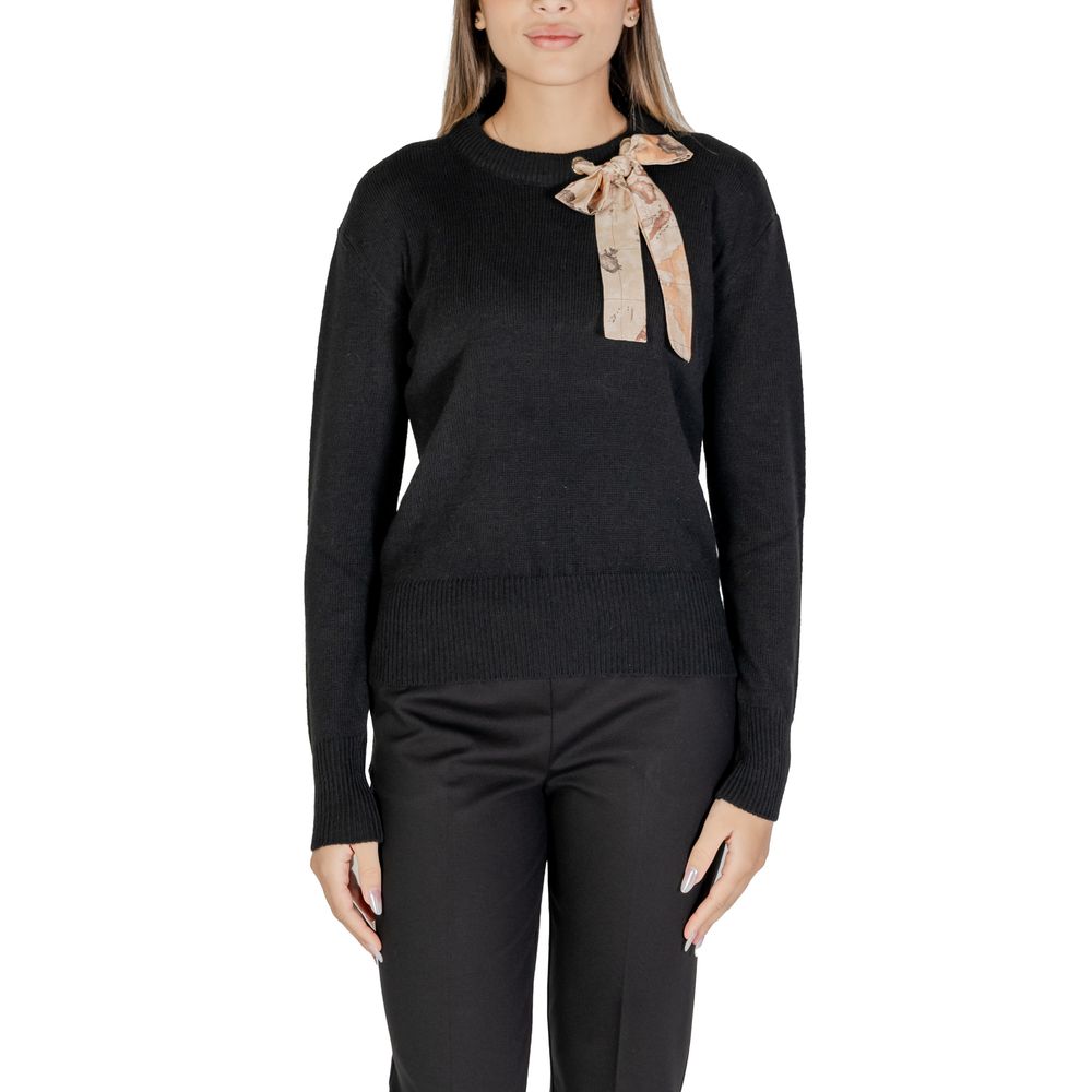 Alviero Martini First Class Black Polyester Sweater