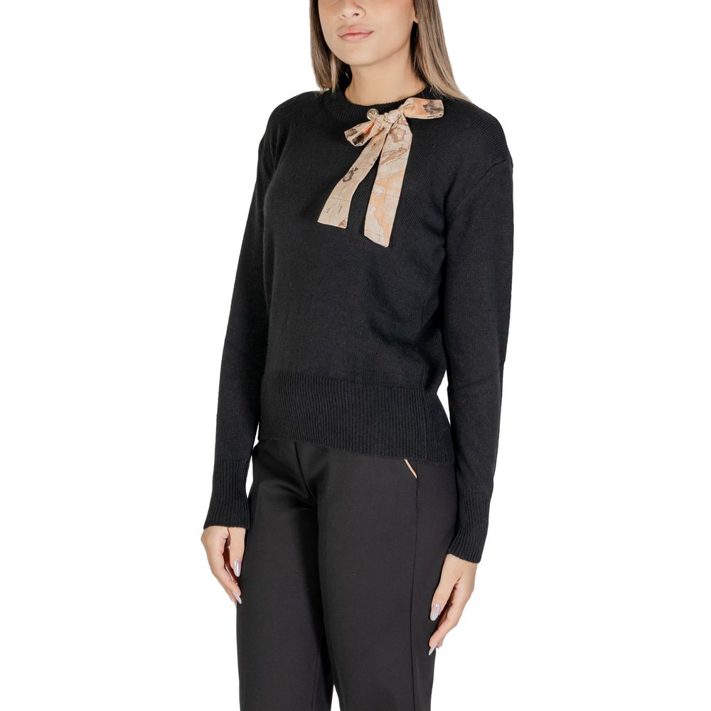 Alviero Martini First Class Black Polyester Sweater