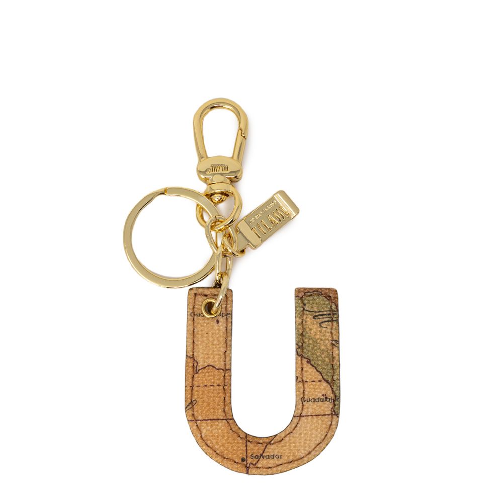 Alviero Martini First Class Beige Leather Keychain