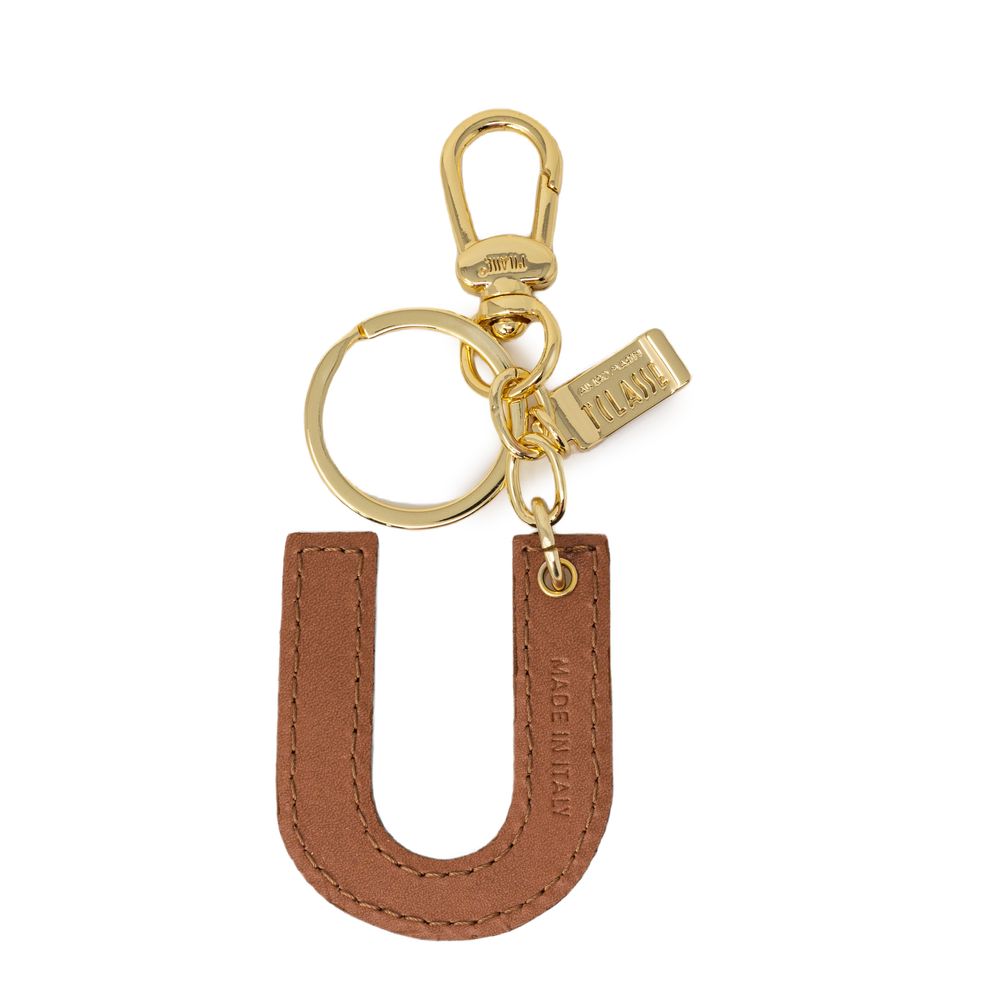 Alviero Martini First Class Beige Leather Keychain