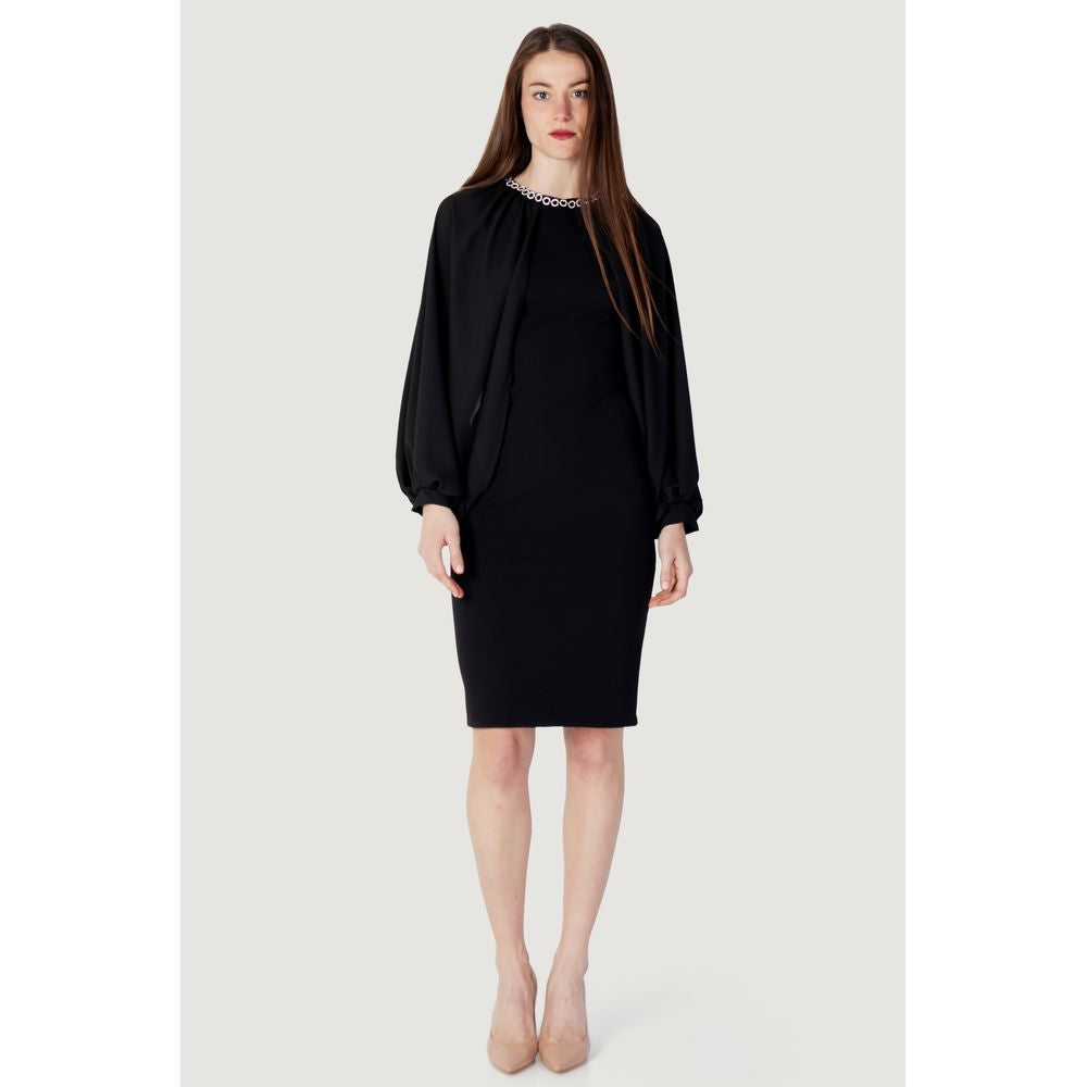 Renaissance-Kleid aus schwarzem Polyester