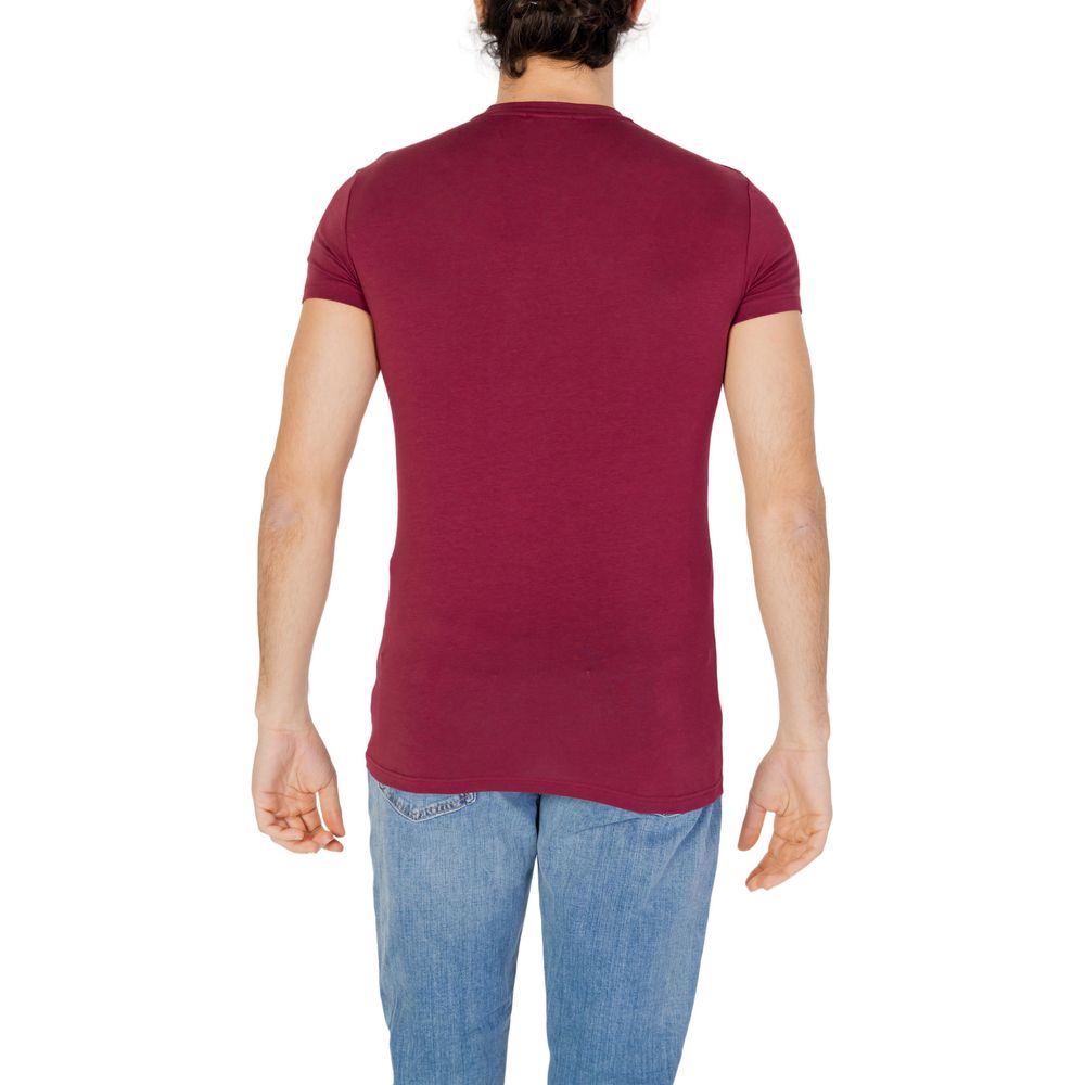 Emporio Armani Underwear – Bordeauxfarbenes Baumwoll-T-Shirt