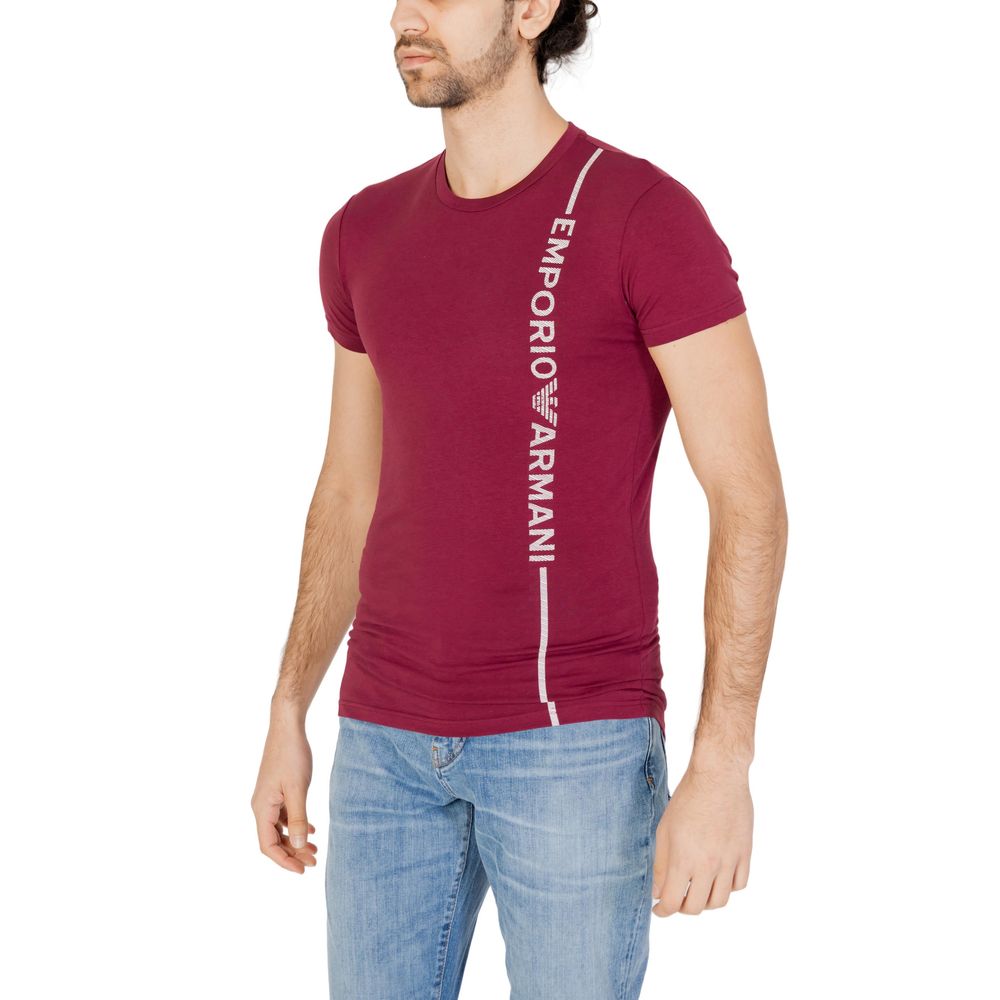 Emporio Armani Underwear – Bordeauxfarbenes Baumwoll-T-Shirt