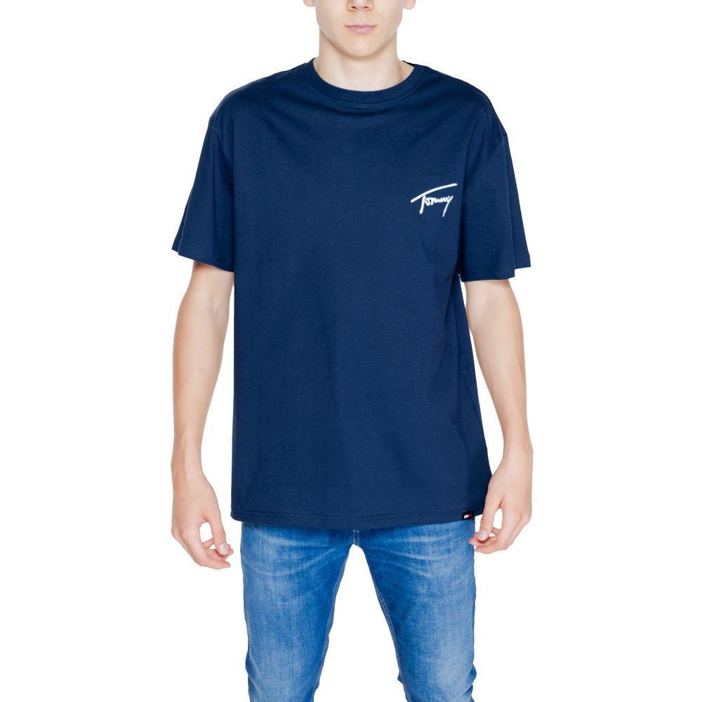 Tommy Hilfiger Jeans – Blaues Baumwoll-T-Shirt