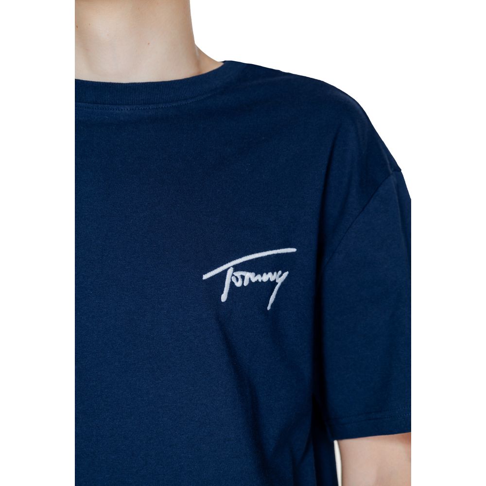Tommy Hilfiger Jeans – Blaues Baumwoll-T-Shirt
