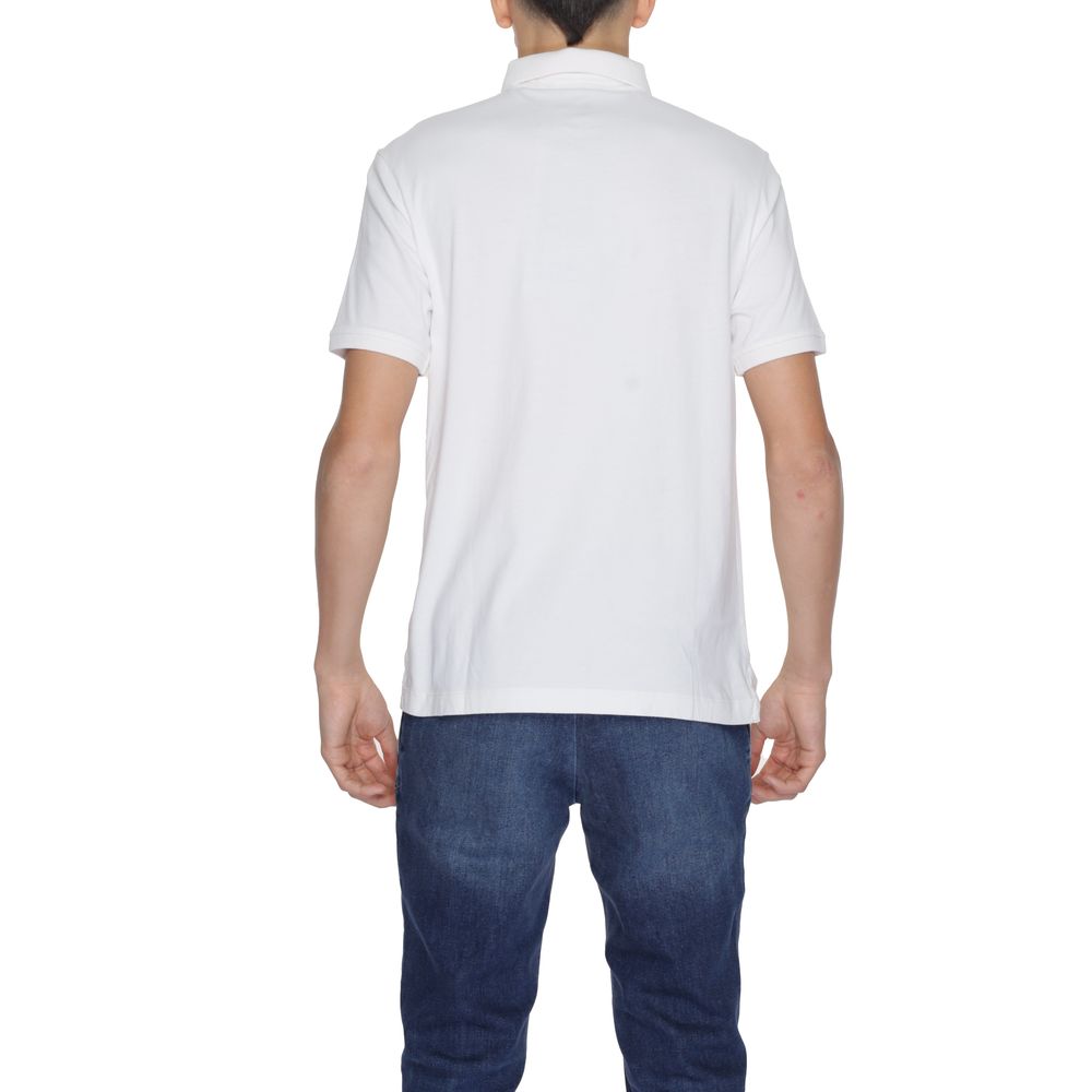 Blauer cremefarbenes Baumwoll-Poloshirt