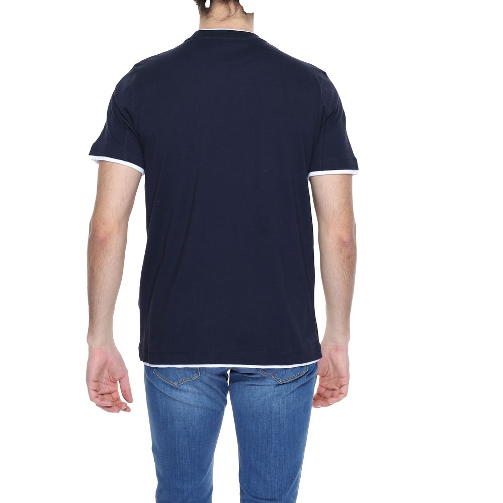Blaues Baumwoll-T-Shirt Hamaki-Ho