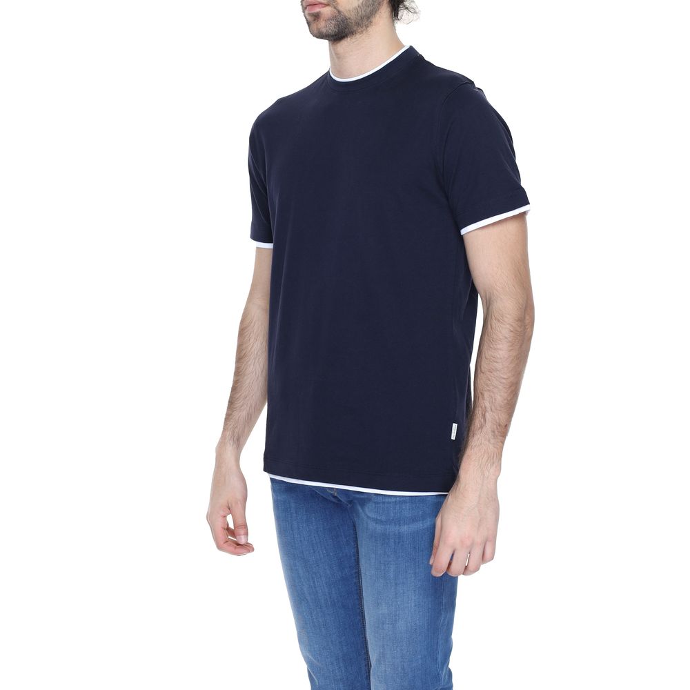 Blaues Baumwoll-T-Shirt Hamaki-Ho