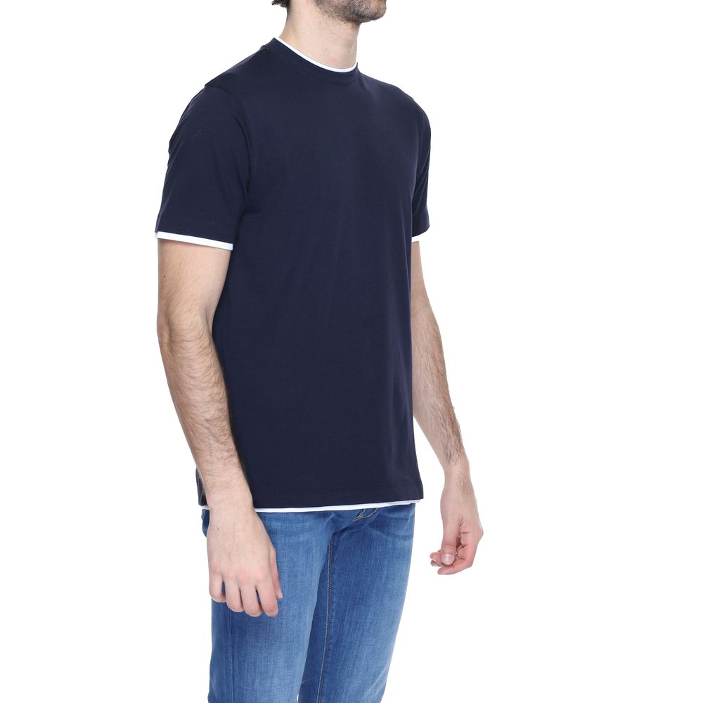 Blaues Baumwoll-T-Shirt Hamaki-Ho