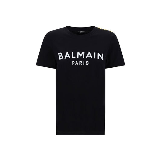 Balmain Black Cotton T-Shirt