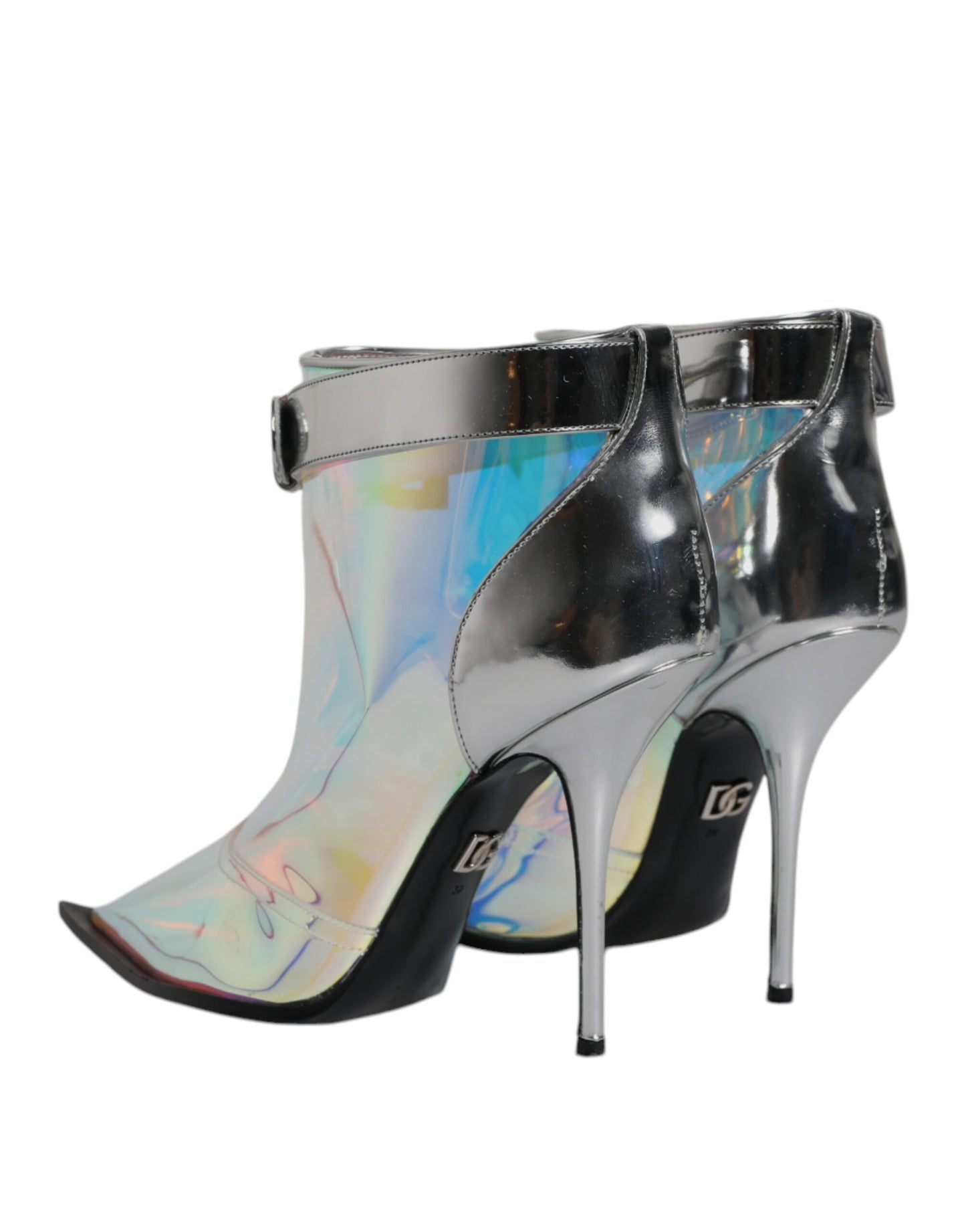 Dolce & Gabbana Silber schillernde spitze kurze Stiefel Schuhe