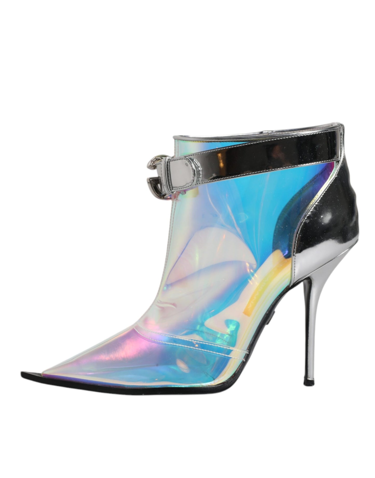 Dolce & Gabbana Silber schillernde spitze kurze Stiefel Schuhe