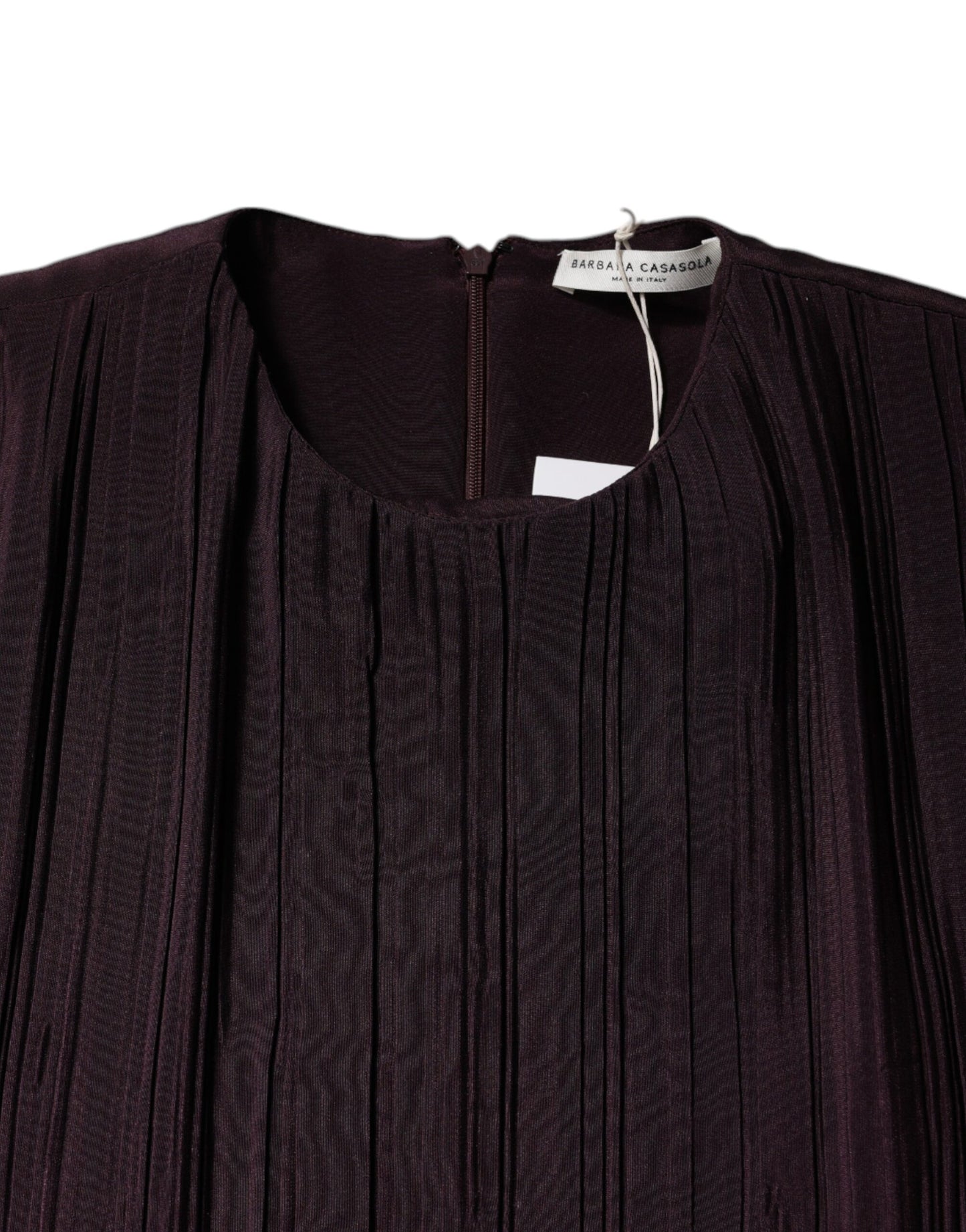 Barbara Casasola – Braunes Maxikleid aus Seide mit kurzen Ärmeln