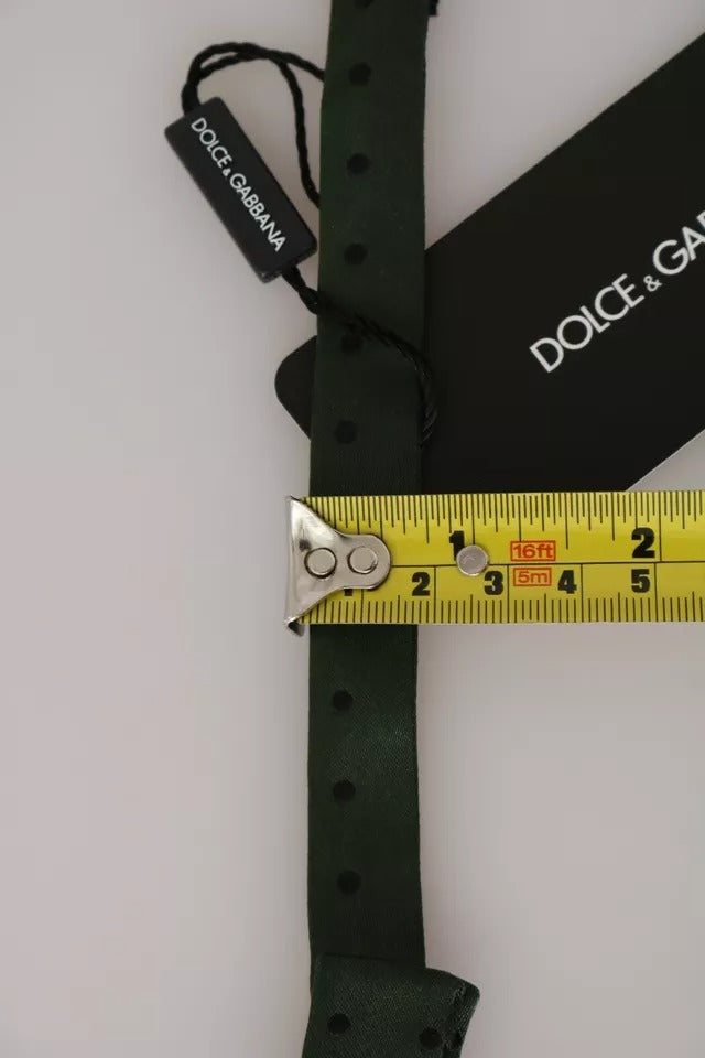 Dolce & Gabbana Grüne Seidenkrawatte mit Punkten für Herren