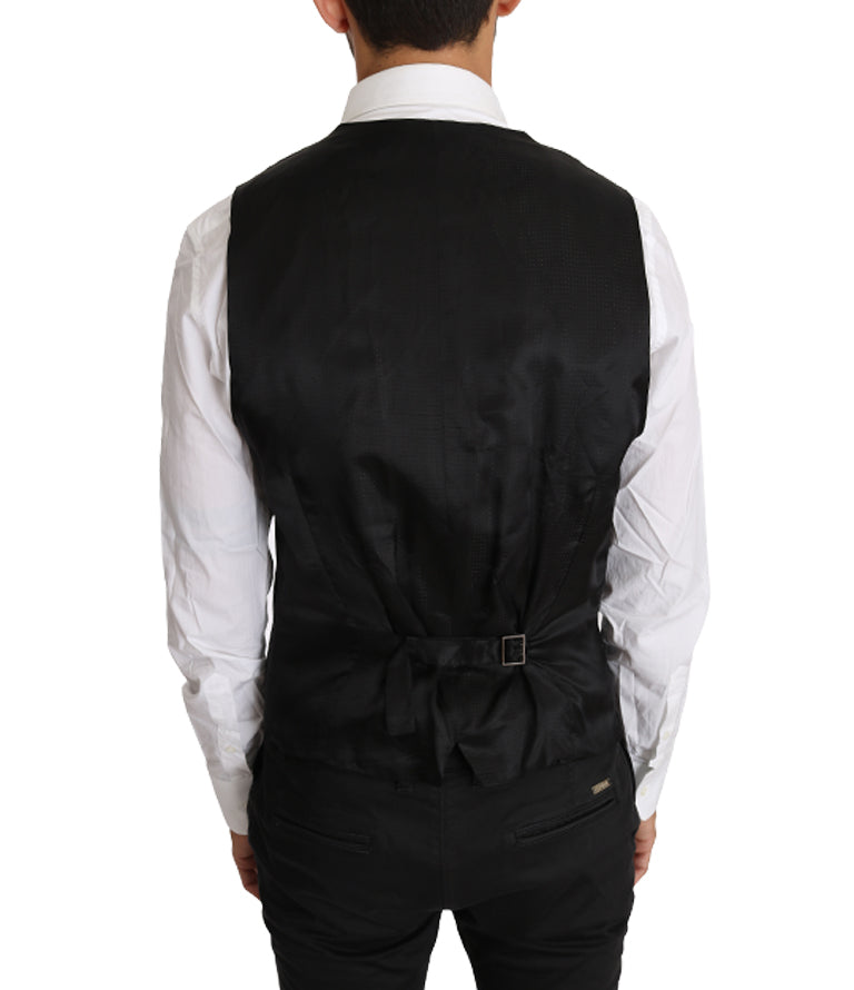 Dolce & Gabbana Elegante schmal geschnittene graue Wollweste