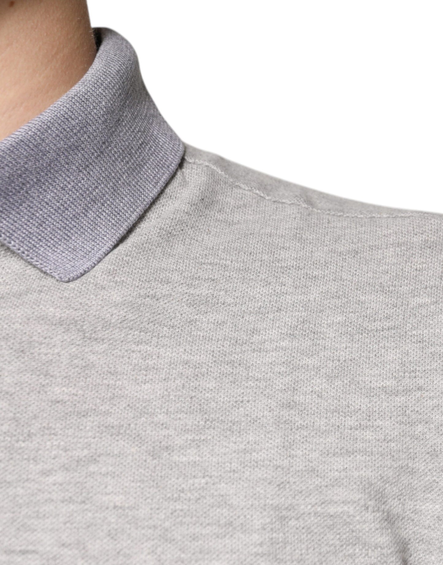 Dolce & Gabbana – Graues Poloshirt mit kurzen Ärmeln und Kragen für Herren