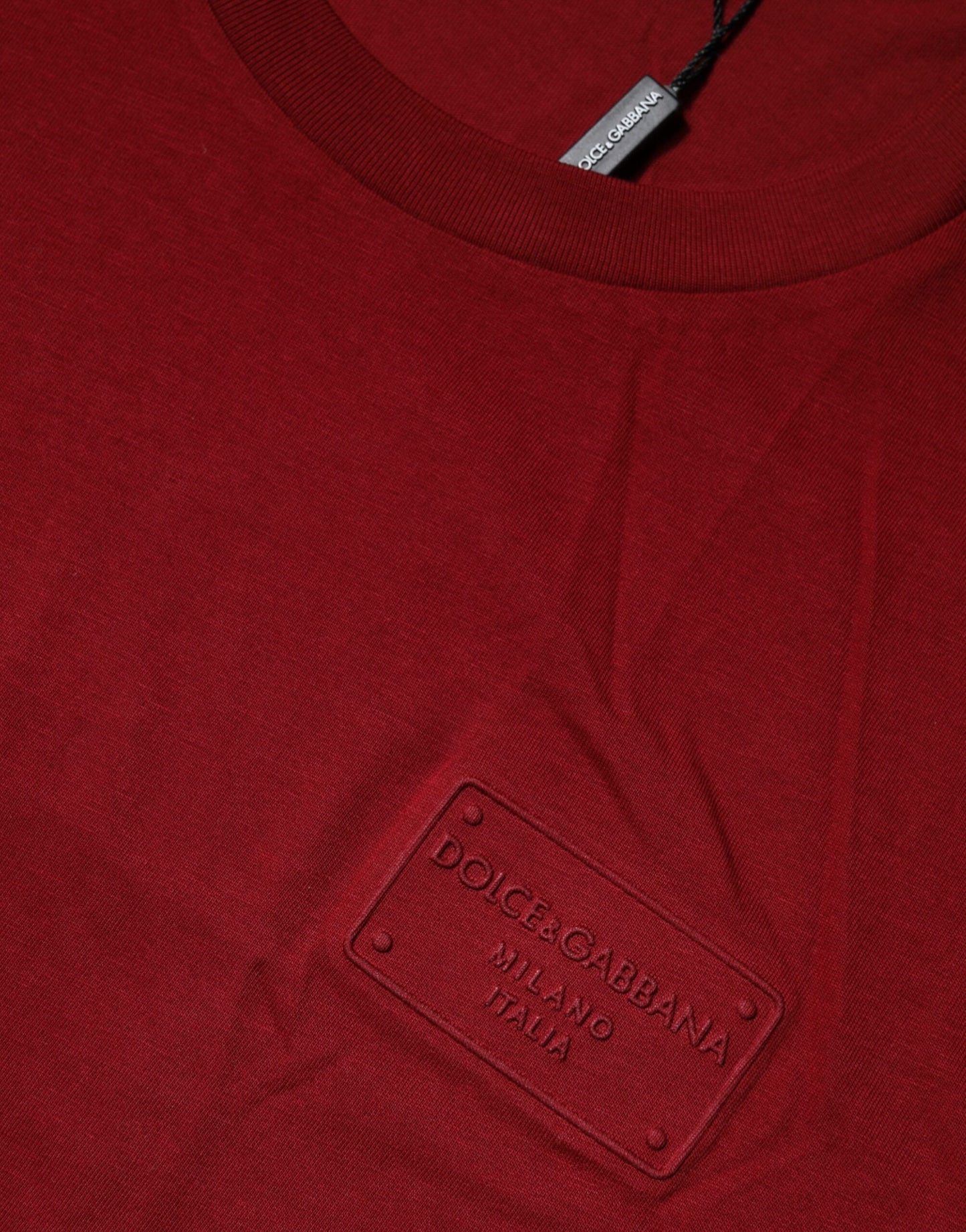 Dolce & Gabbana – Kastanienbraunes T-Shirt mit Rundhalsausschnitt und kurzen Ärmeln