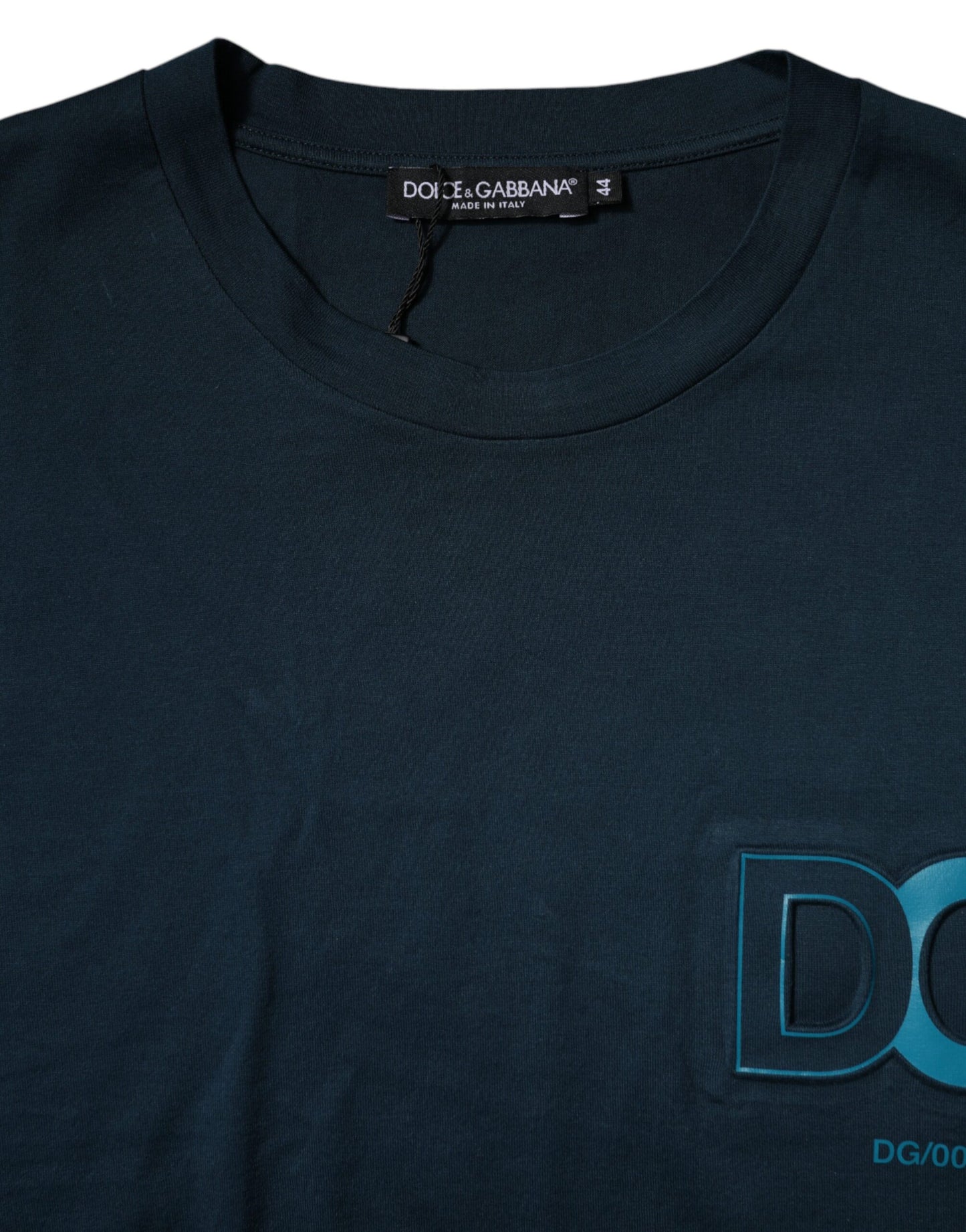Dolce & Gabbana – Blaues T-Shirt mit Rundhalsausschnitt und kurzen Ärmeln