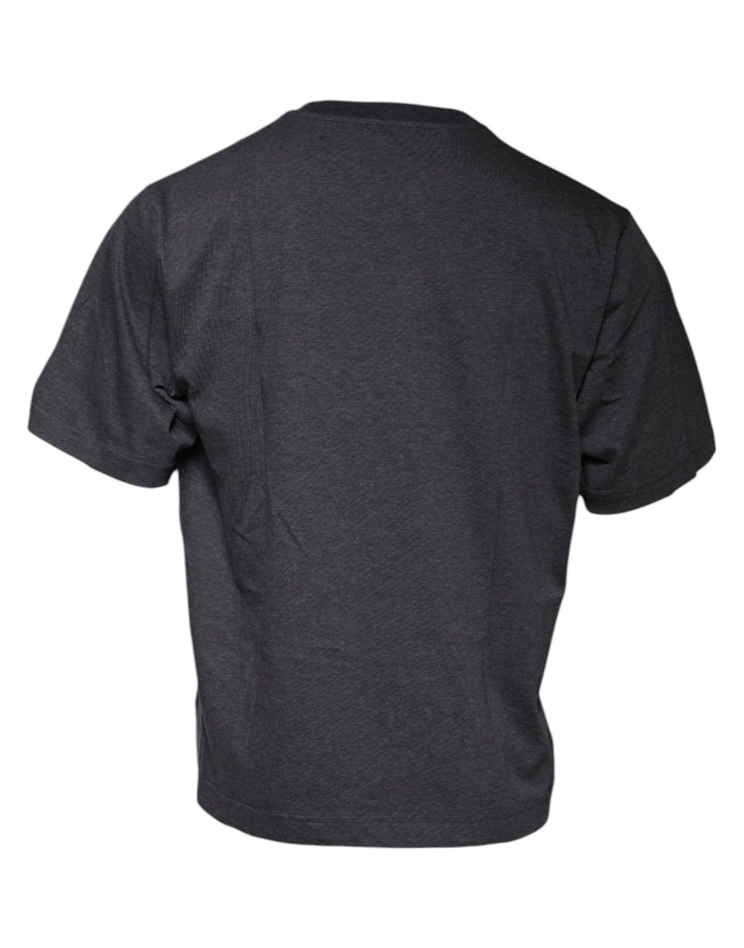 Dolce & Gabbana – Dunkelgraues T-Shirt mit Rundhalsausschnitt und kurzen Ärmeln