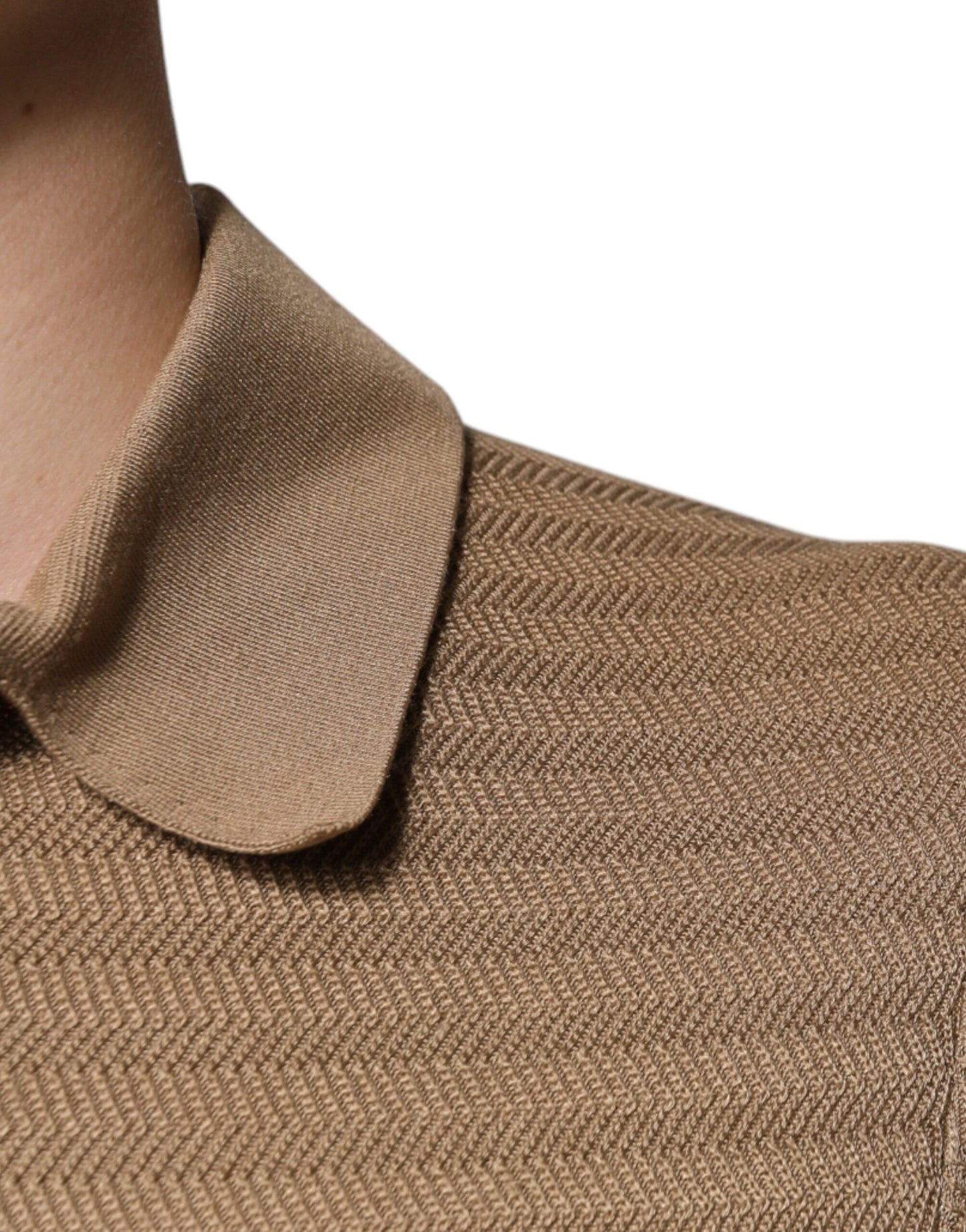 Dolce & Gabbana – Braunes Poloshirt mit Kragen und kurzen Ärmeln